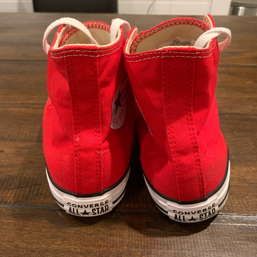 Converse Red and White High-Top Sneakers - Picture 3 of 6
